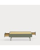 Arista Couchtisch 2 Schubladen grün - 110x60x34cm