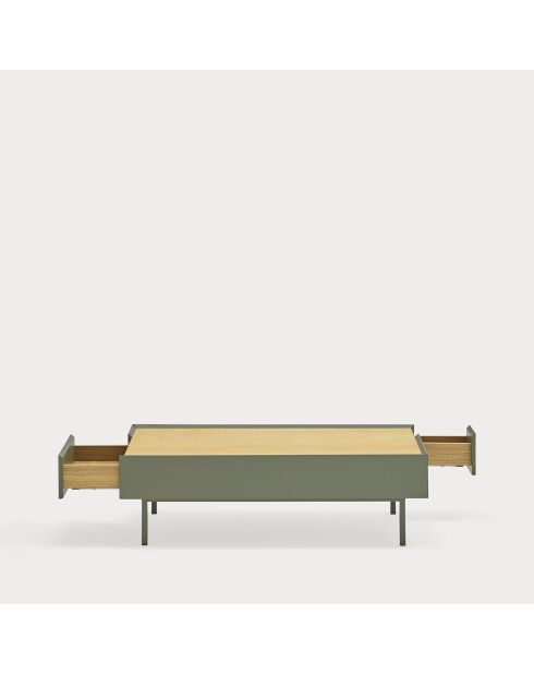 Arista Couchtisch 2 Schubladen grün - 110x60x34cm