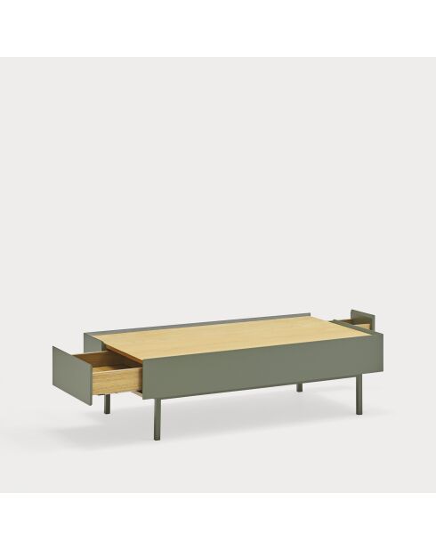 Arista Couchtisch 2 Schubladen grün - 110x60x34cm