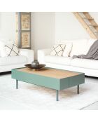Arista Couchtisch 2 Schubladen grün - 110x60x34cm