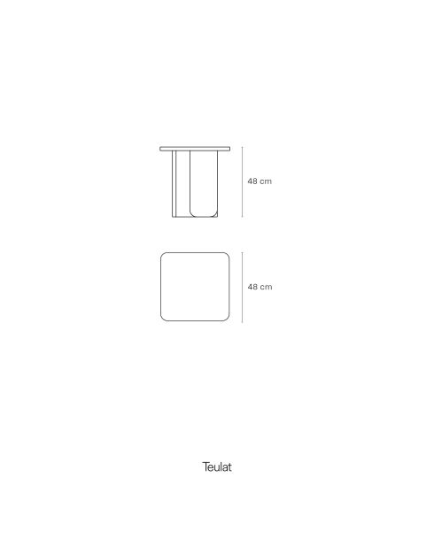 Table d'appoint Arq noire - 480x480x480cm