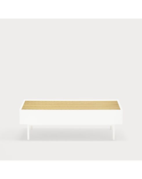 Table basse Arista 2 tiroirs blanche - 110x60x34cm