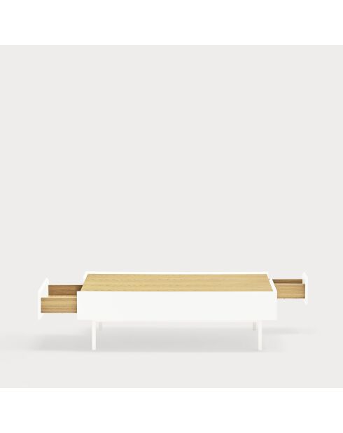 Table basse Arista 2 tiroirs blanche - 110x60x34cm