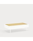 Table basse Arista 2 tiroirs blanche - 110x60x34cm