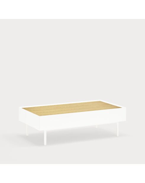 Table basse Arista 2 tiroirs blanche - 110x60x34cm