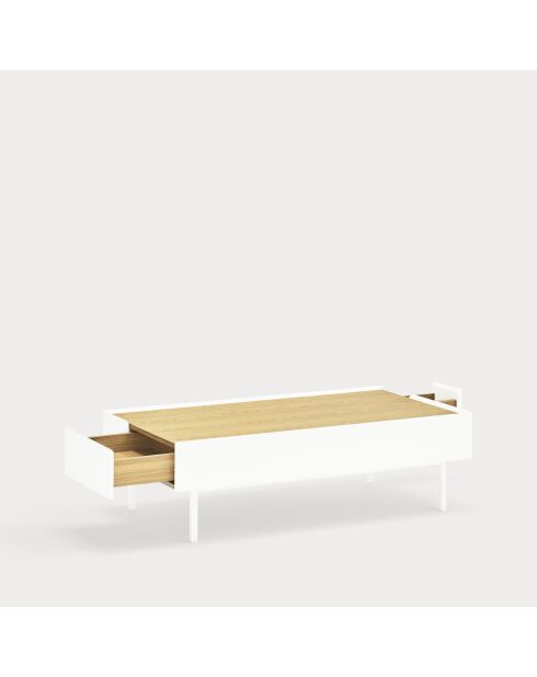 Table basse Arista 2 tiroirs blanche - 110x60x34cm