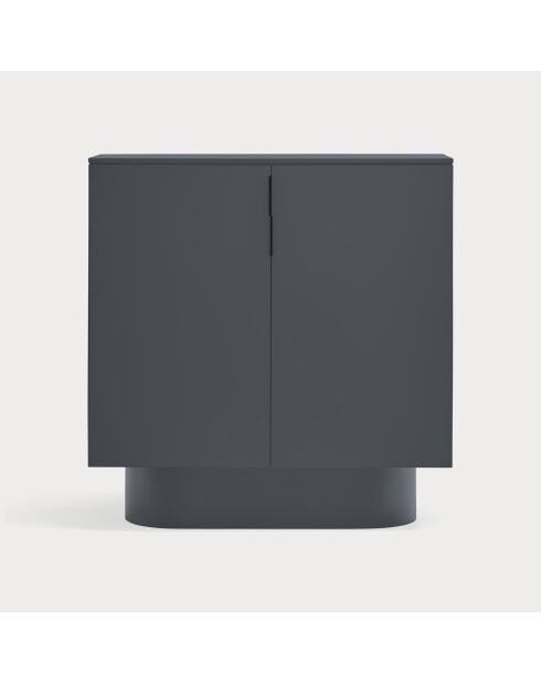 Totem Beistellschrank 2 Türen Anthrazitgrau - 110x47x114cm