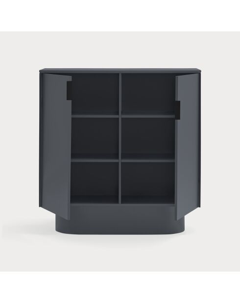 Totem Beistellschrank 2 Türen Anthrazitgrau - 110x47x114cm