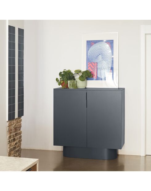 Totem Beistellschrank 2 Türen Anthrazitgrau - 110x47x114cm