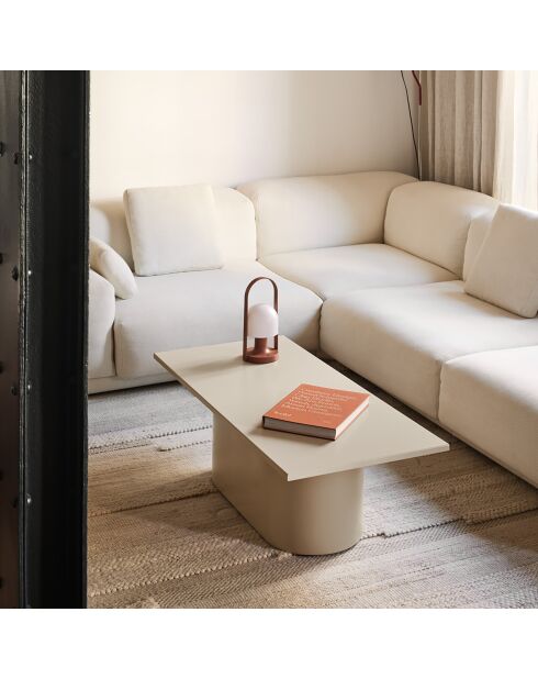 Table basse rectangulaire Totem sable - 110x50x36cm