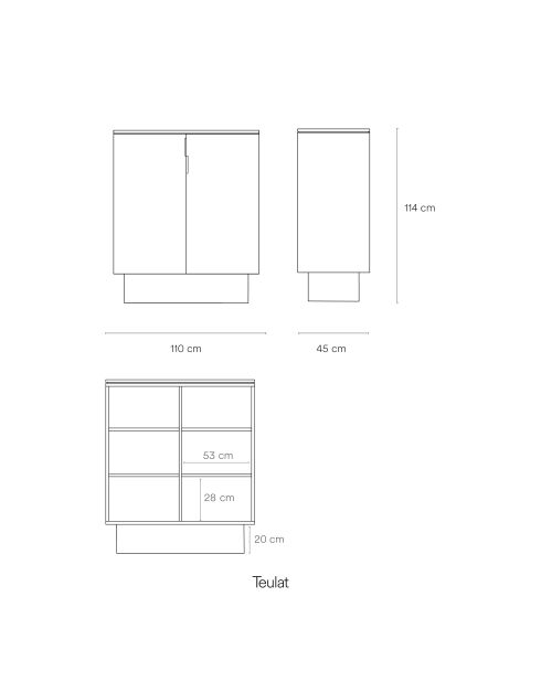 Totem 2-türiger Sandseitenschrank — 110 x 47 x 114 cm