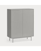 Meuble d'appoint Sierra 2 portes et 2 tiroirs intérieurs gris clair - 97x45x130cm