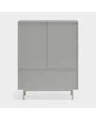 Meuble d'appoint Sierra 2 portes et 2 tiroirs intérieurs gris clair - 97x45x130cm