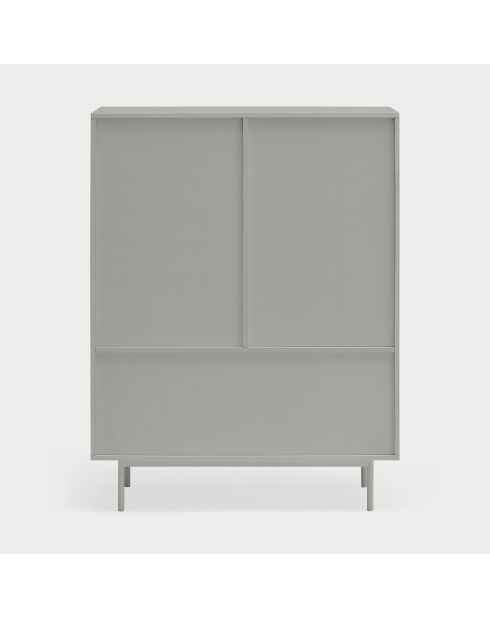 Meuble d'appoint Sierra 2 portes et 2 tiroirs intérieurs gris clair - 97x45x130cm