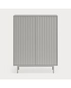 Meuble d'appoint Sierra 2 portes et 2 tiroirs intérieurs gris clair - 97x45x130cm