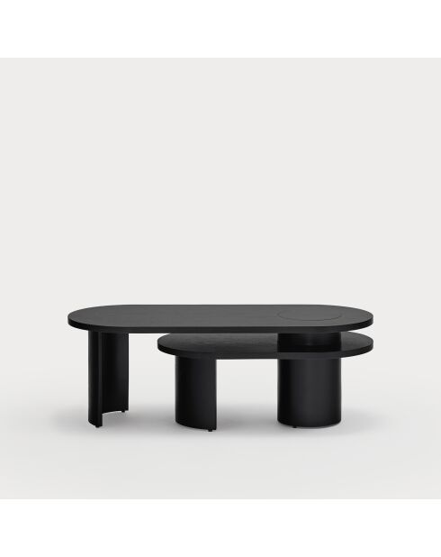 Table basse Nori noire - 120/85x50/50x42/32cm
