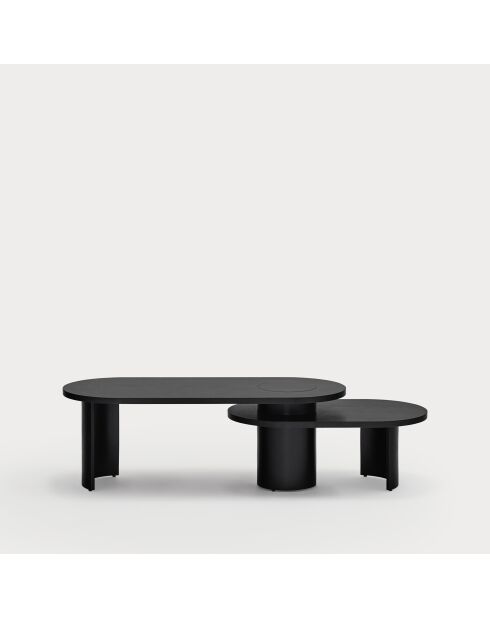 Table basse Nori noire - 120/85x50/50x42/32cm