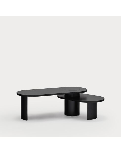 Table basse Nori noire - 120/85x50/50x42/32cm