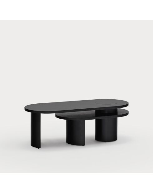 Table basse Nori noire - 120/85x50/50x42/32cm