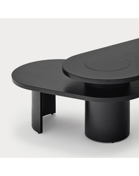 Table basse Nori noire - 120/85x50/50x42/32cm