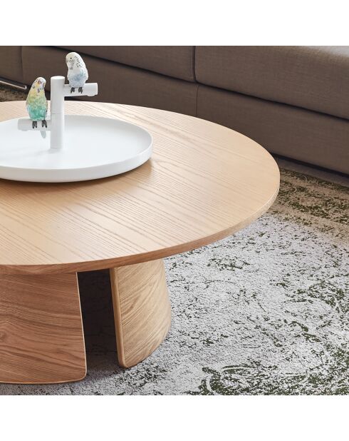 Table basse ronde Cep naturelle - 110x110x36.5cm