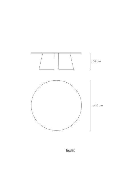 Table basse ronde Cep naturelle - 110x110x36.5cm