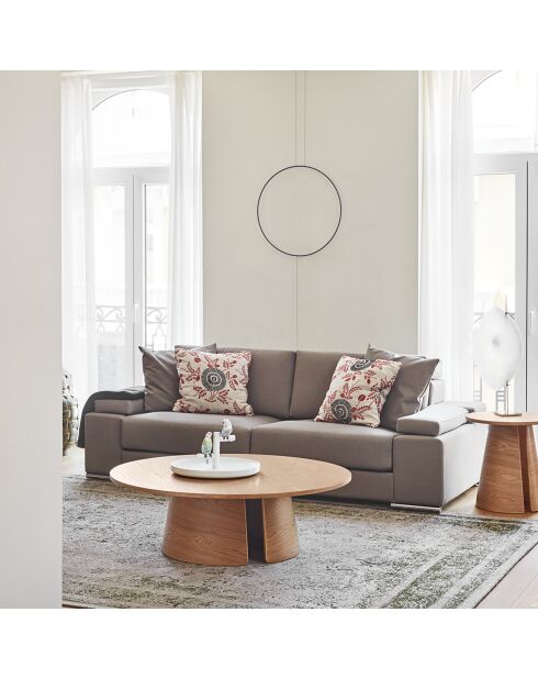 Table basse ronde Cep naturelle - 110x110x36.5cm