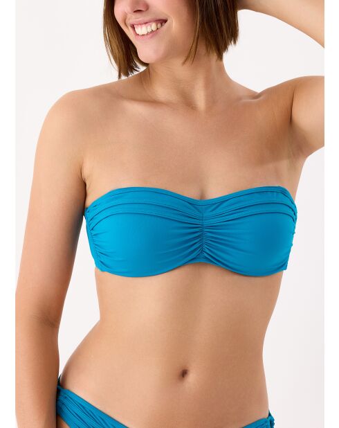 Grace blauwe bandeau-bikinitop