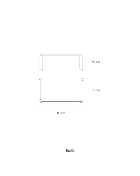 Table basse Atlas naturel clair - 110x60x40cm