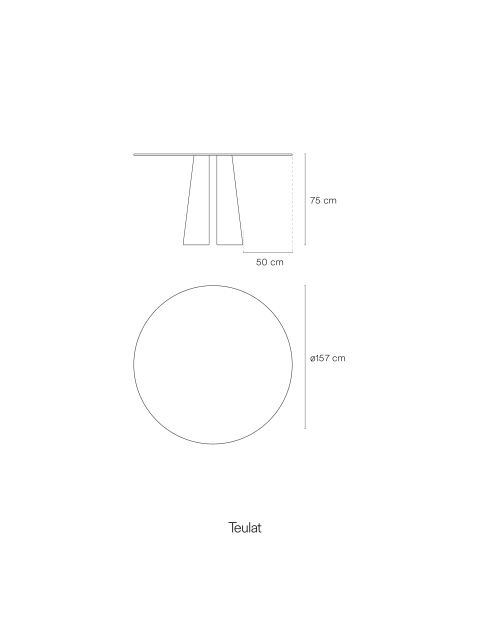 Table ronde Cep naturelle - 157x157x75cm