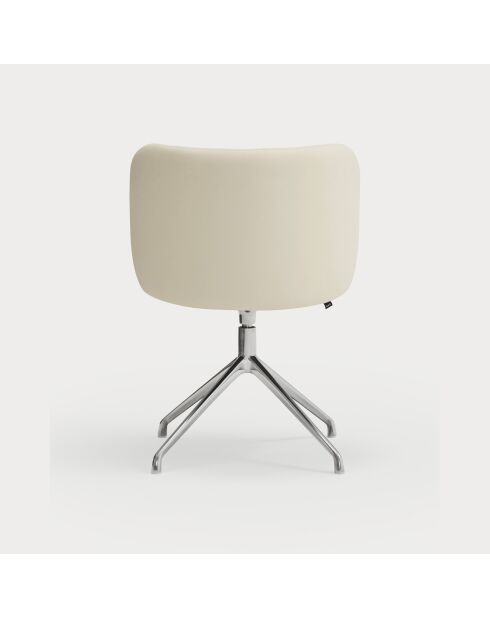 2 beigefarbene Mogi 107-1049 Stühle mit verchromten Beinen — 59 x 56 x 49/81 cm