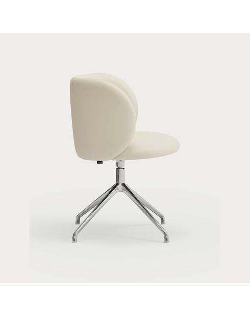 2 beigefarbene Mogi 107-1049 Stühle mit verchromten Beinen — 59 x 56 x 49/81 cm
