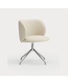 2 sedie Mogi 107-1049 beige con gambe cromate - 59x56x49/81cm