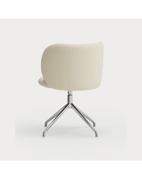 2 beigefarbene Mogi 107-1049 Stühle mit verchromten Beinen — 59 x 56 x 49/81 cm