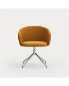 2 chaises avec accoudoirs Add 62095 moutardes avec pieds chromés - 56x58x47/75cm