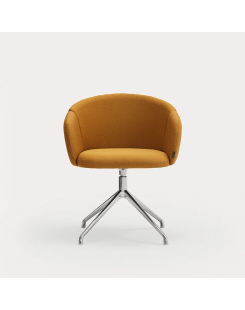 2 stoelen met armleuningen Add 62095 mosterd met chromen poten - 56x58x47/75cm