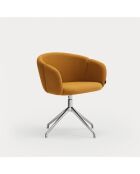 2 chaises avec accoudoirs Add 62095 moutardes avec pieds chromés - 56x58x47/75cm