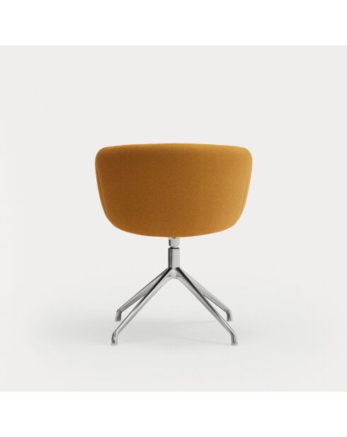 2 stoelen met armleuningen Add 62095 mosterd met chromen poten - 56x58x47/75cm