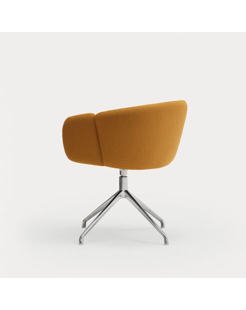 2 stoelen met armleuningen Add 62095 mosterd met chromen poten - 56x58x47/75cm