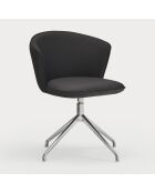 2 Add 107-9035 schwarze Stühle mit verchromten Beinen — 56 x 58 x 48/81 cm
