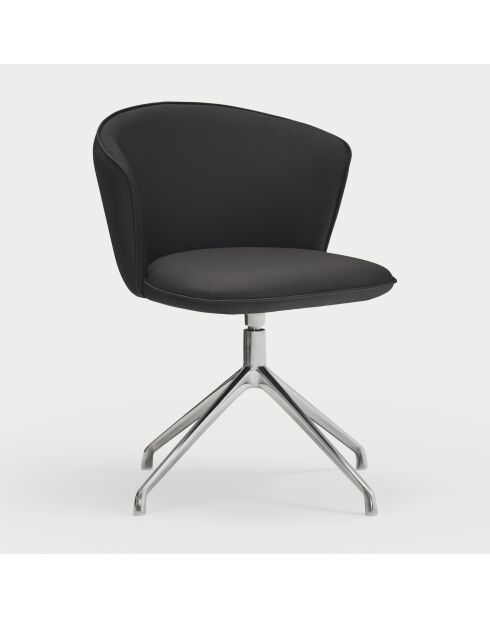 2 Add 107-9035 zwarte stoelen met chromen poten - 56x58x48/81cm
