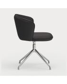 2 Add 107-9035 schwarze Stühle mit verchromten Beinen — 56 x 58 x 48/81 cm