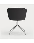 2 Add 107-9035 schwarze Stühle mit verchromten Beinen — 56 x 58 x 48/81 cm