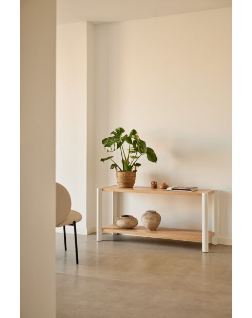 Libreria 2 ripiani crema - 125,5x42,5x59cm