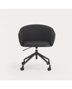 Chaise à roulettes avec accoudoirs Add noire  - 56x58x52/81cm