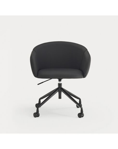 Chaise à roulettes avec accoudoirs Add noire - 56x58x52/81cm