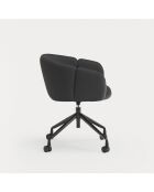 Chaise à roulettes avec accoudoirs Add noire  - 56x58x52/81cm