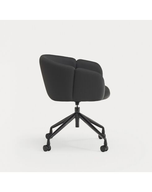 Chaise à roulettes avec accoudoirs Add noire - 56x58x52/81cm