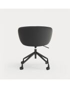 Chaise à roulettes avec accoudoirs Add noire  - 56x58x52/81cm