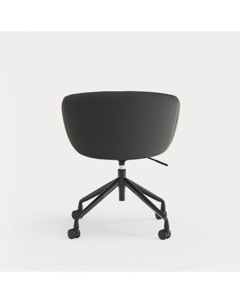 Chaise à roulettes avec accoudoirs Add noire - 56x58x52/81cm